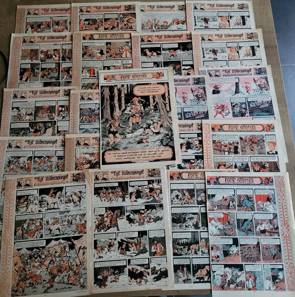 Oude stripknipsels: Tijl Uilenspiegel - Fort Oranje (Willy V, Gebruikt, Ophalen of Verzenden, 1940 tot 1960, Prent