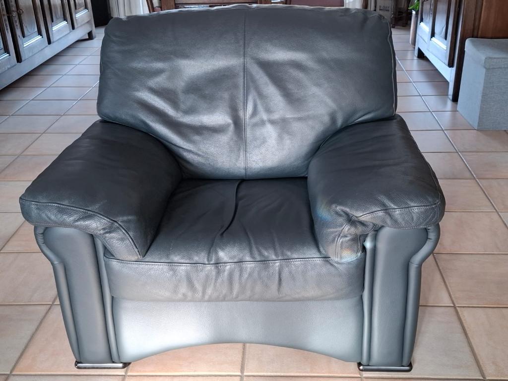 FAUTEUIL EENZIT, Ophalen, 100 tot 125 cm, Leer, Zo goed als nieuw