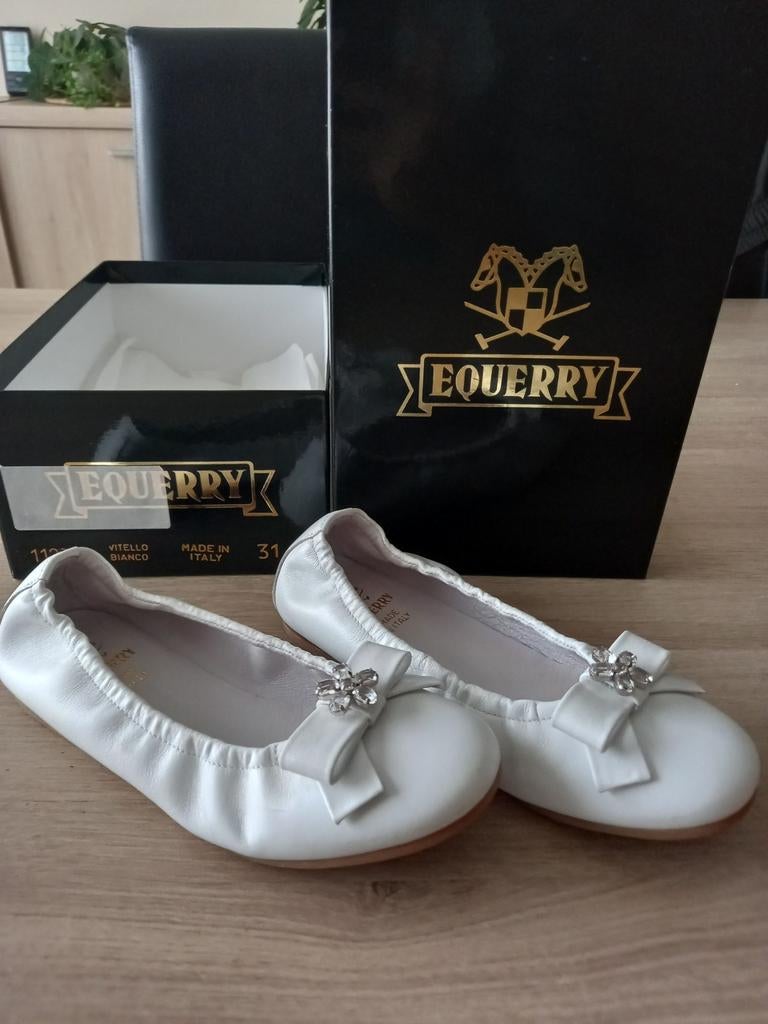 Mooie witte Italiaanse Equerry Ballerina's, Meisje, Schoenen, Nieuw, Ophalen