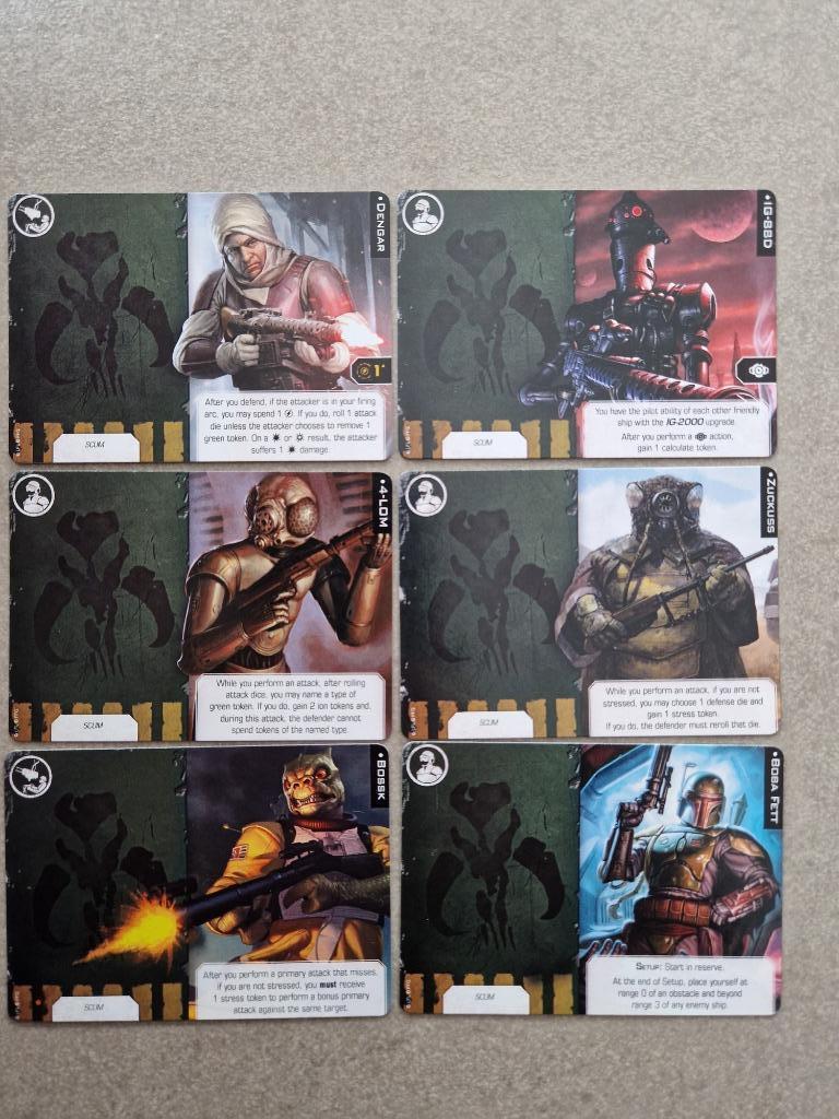 Star Wars X-Wing miniatures SOS 2018 Crew pilots cards promo, Enlèvement ou Envoi, Comme neuf, FFG