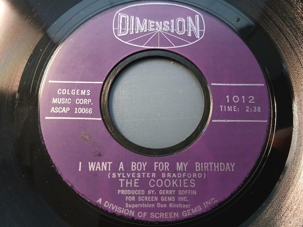 The Cookies ‎– I Want A Boy For My Birthday '7  " Popcorn ", Enlèvement ou Envoi, Comme neuf, Pop