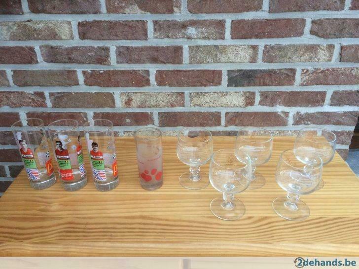 Set van 9 drinkglazen, Ophalen, Gebruikt, Glas of Glazen