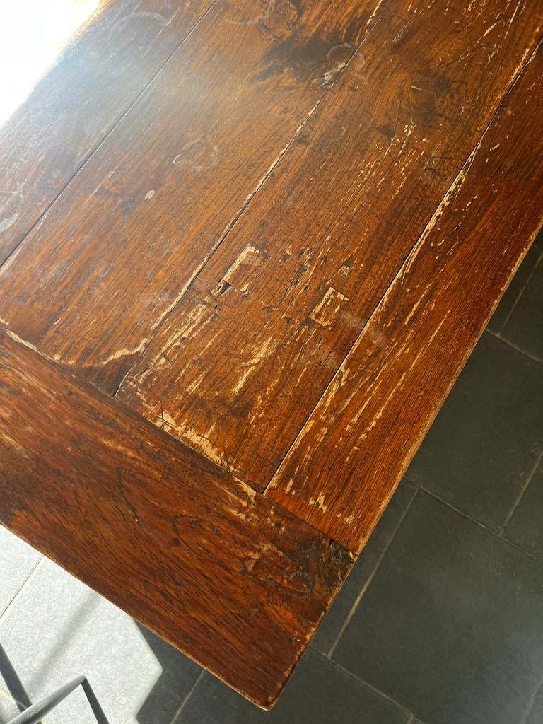 Antieke eikenhouten eettafel 2.20cm op 1m, Ophalen