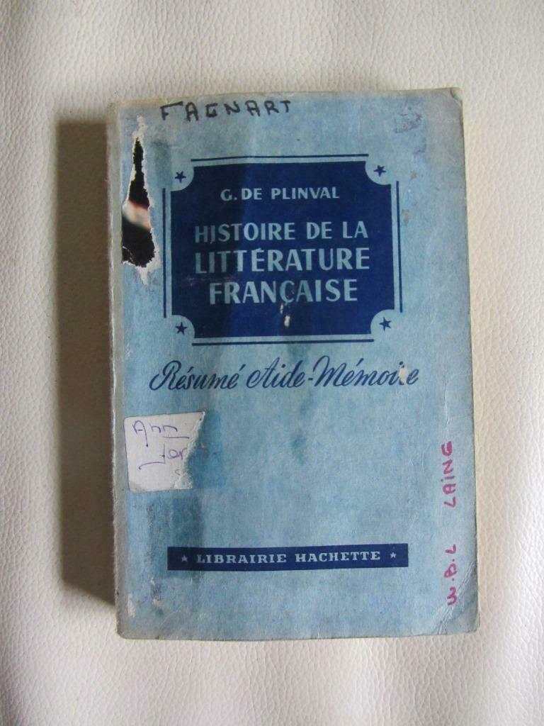 Histoire de la littérature française, Enlèvement ou Envoi, Utilisé