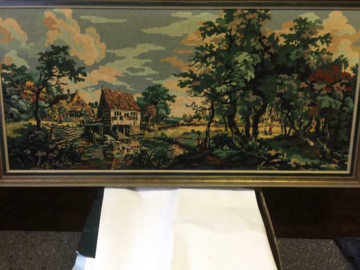 Mooi handgemaakt schilderij in halve kruisjessteek, Enlèvement
