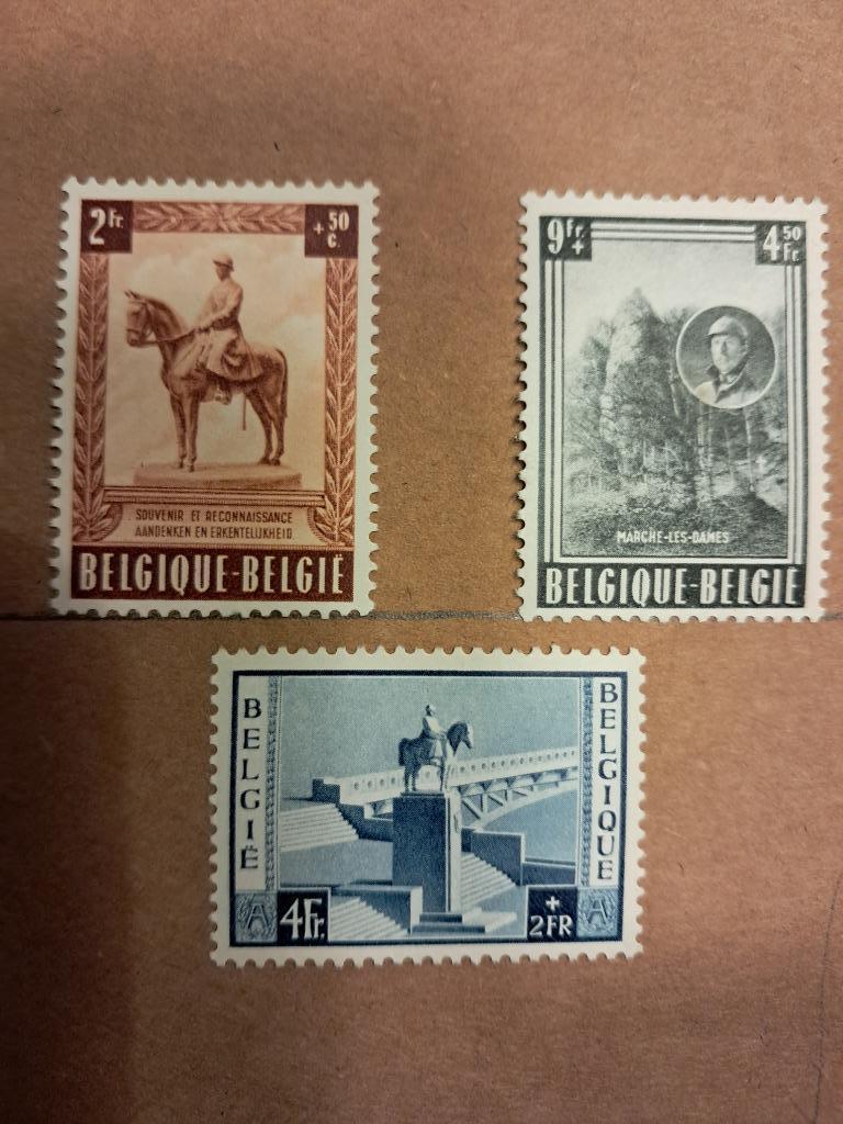 België 938/40 * Monument Koning Albert I, Sans timbre, Trace d'autocollant, Enlèvement ou Envoi, Non oblitéré