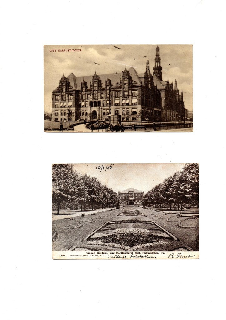 CARTES POSTALES AMÉRIQUE 1906, Envoi, Avant 1920, Affranchie, Hors Europe