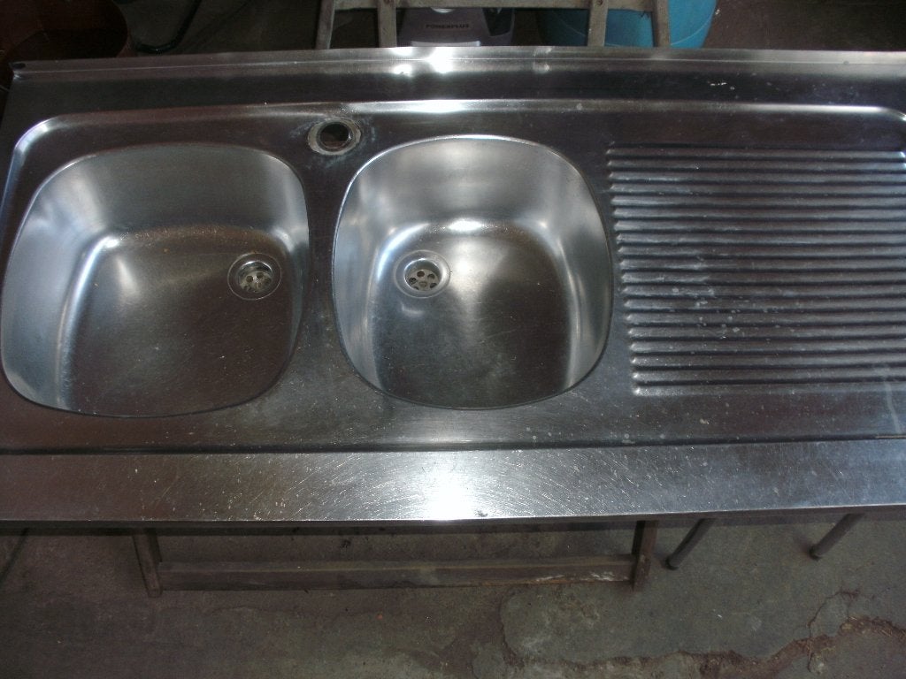 gootsteen afwasbak inox, Huis en Inrichting, Ophalen, Gebruikt, 100 tot 150 cm, Zilver
