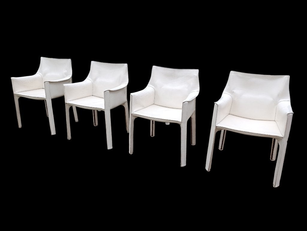 4x Mario Bellini CAB 413 armchair stoel Cassina 1980s WHITE, Enlèvement ou Envoi
