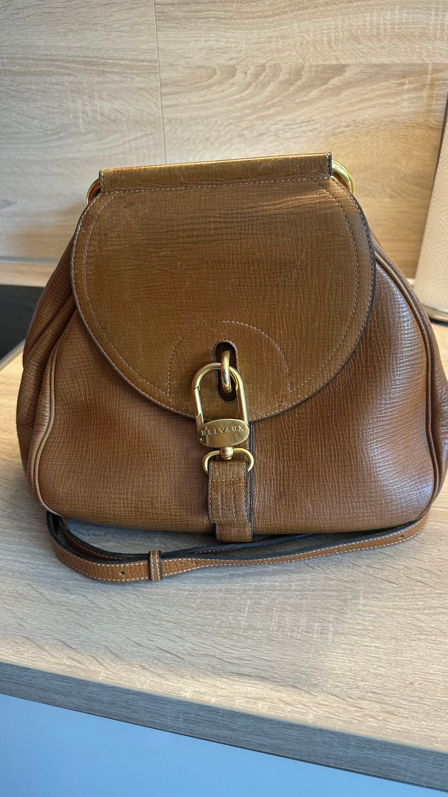 Delvaux Cerceau Bag, Handtassen en Accessoires, Tassen | Reistassen en Weekendtassen, Gebruikt, Bruin, Ophalen of Verzenden
