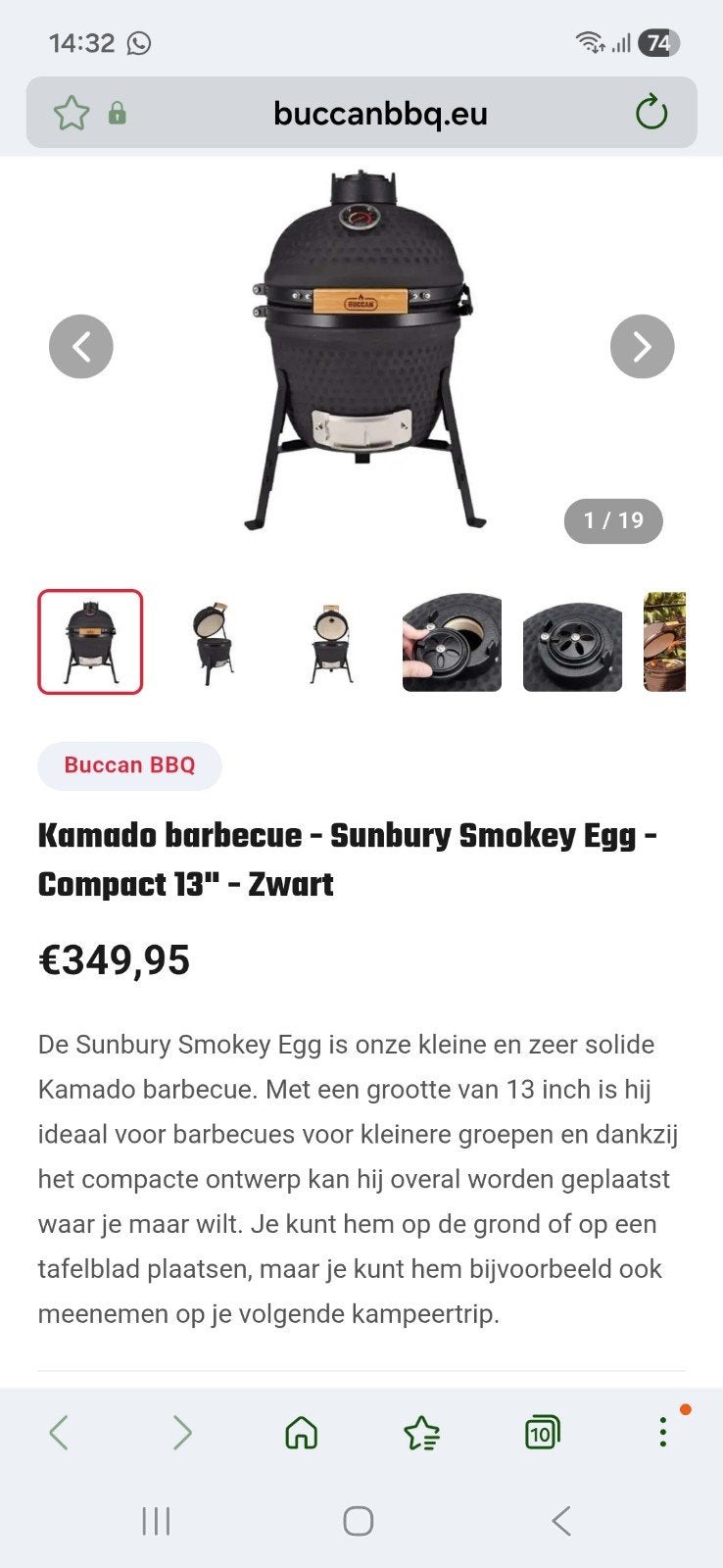 COMPACTE Egg BBQ - merk Buccan, Ophalen