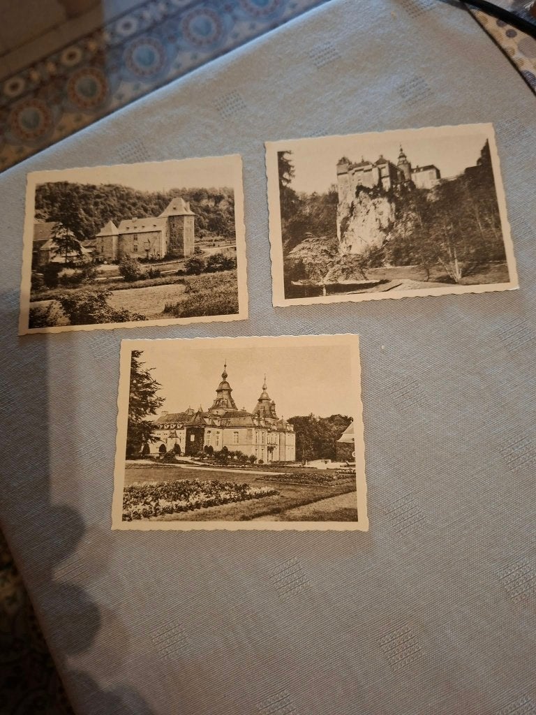3 Prentjes/Chromo's : Modave / Kasteel / de Beukelaar, Enlèvement ou Envoi, Gravure, Utilisé, 1940 à 1960