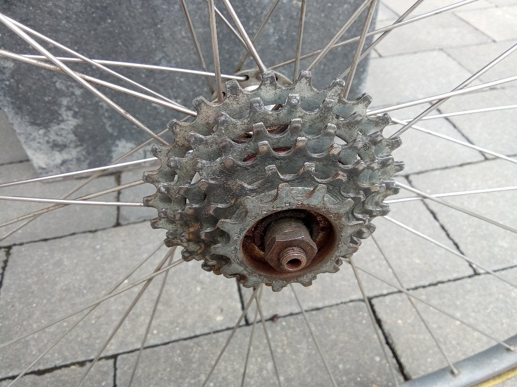 Retro wielset met cassette maillard 6 speed, Fietsen en Brommers, Fietsonderdelen, Gebruikt, Aluminium, Mavic, Ophalen