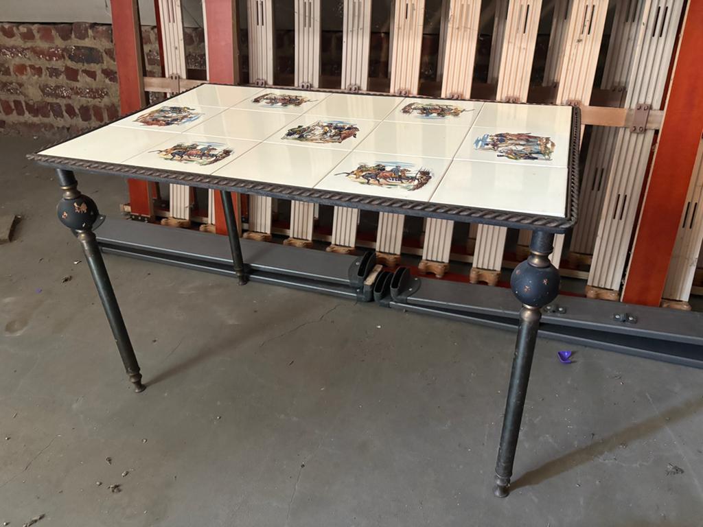 Table en carrelage vintage, Enlèvement, Utilisé
