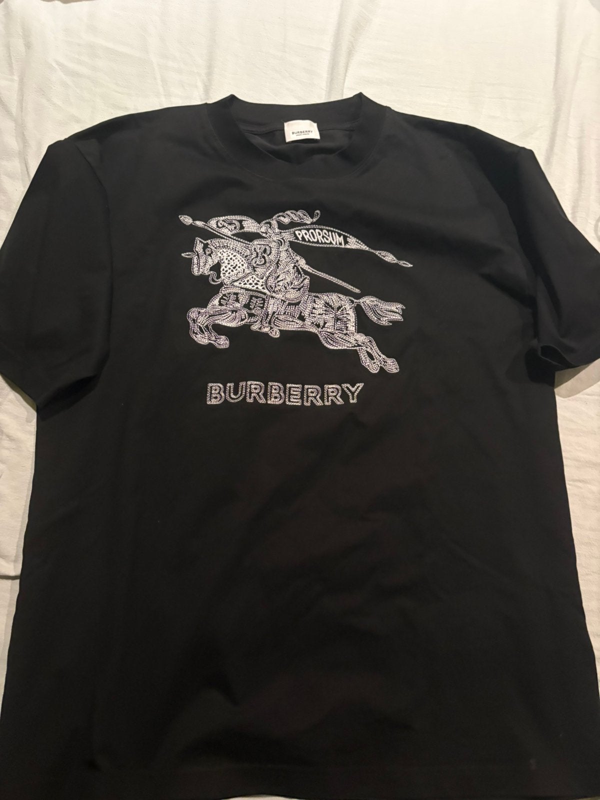 T-shirt Burberry noir, Enlèvement, Comme neuf, Taille 52/54 (L), Noir