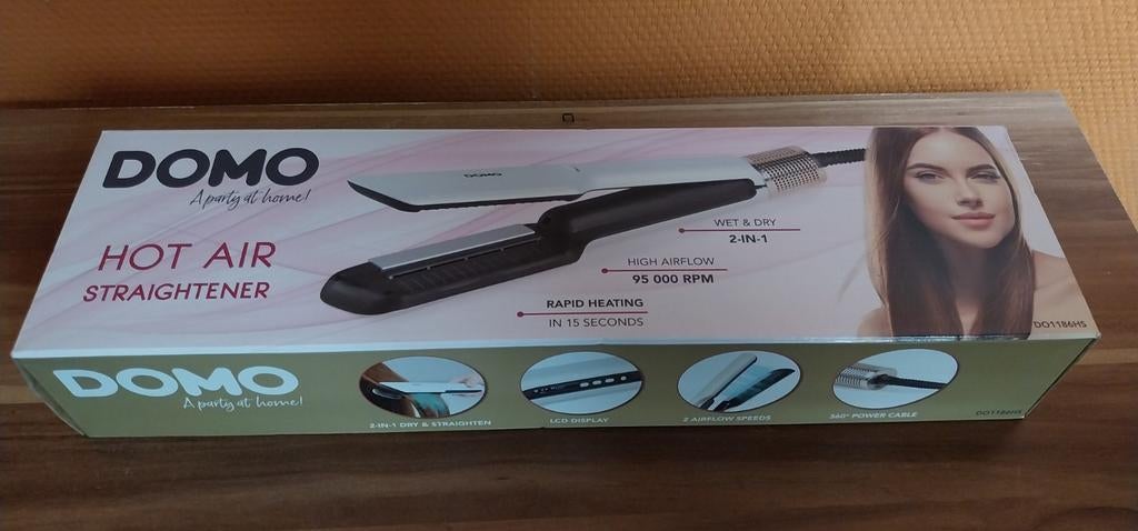 DOMO hetelucht stijltang 2-in-1, nieuw in doos, Ophalen of Verzenden, Nieuw, Krultang of Stijltang