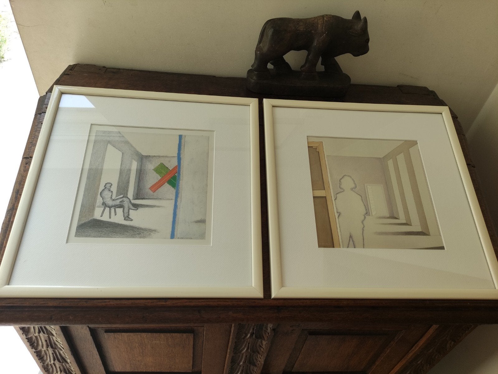2x ANTOON DE CLERCK, Gesigneerd in de plaat, Ophalen of Verzenden, Zeefdruk