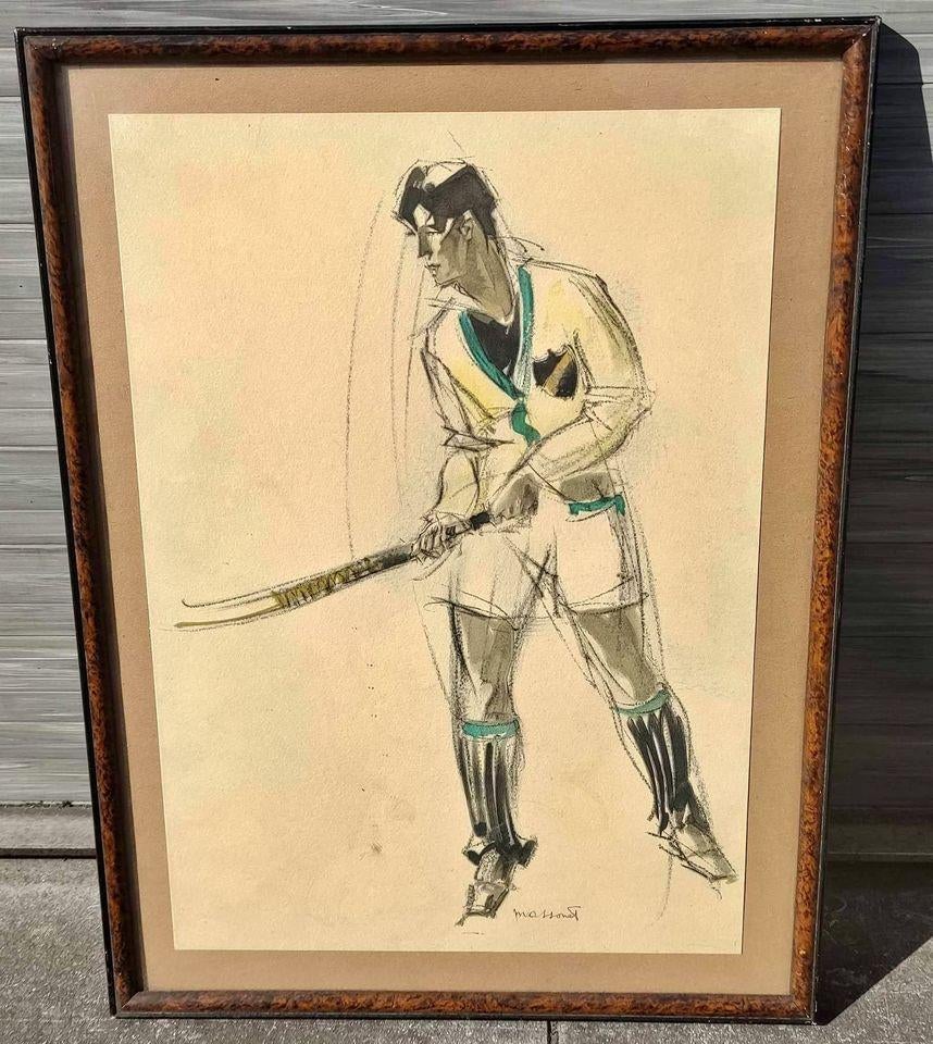 Aquarelle signe Armand massonet, Antiek en Kunst, Ophalen of Verzenden