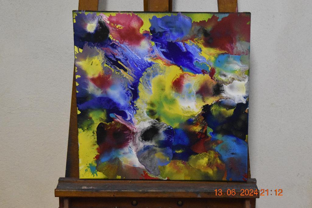 Peinture abstraite, serie no (37) par joky kamo, Antiquités & Art, Enlèvement, Gouache, Abstrait