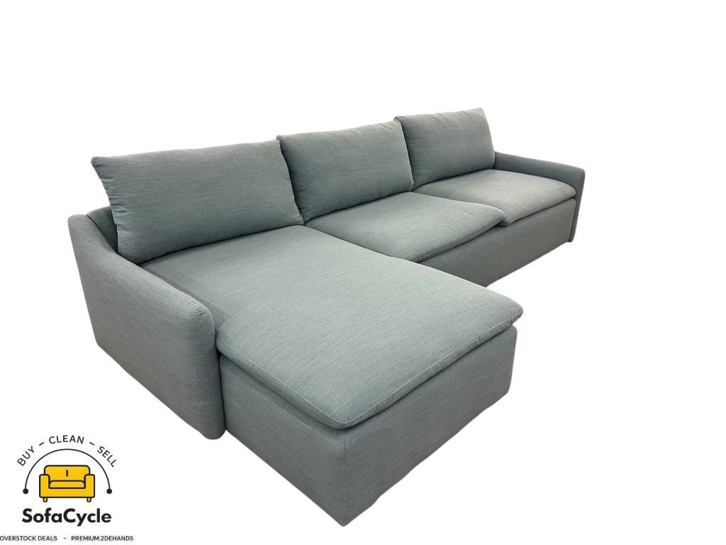 Siège d'angle en tissu bleu clair, angle L/R, Neuf, Enlèvement ou Envoi, SofaCycle VOF, Info@sofacycle.be