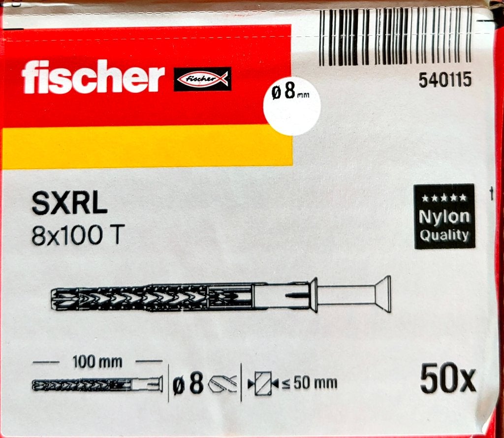 Fischer SXRL 8100 T - 50 stuks per doos - nieuw, Ophalen, Nieuw, 50 tot 100 mm, Pluggen