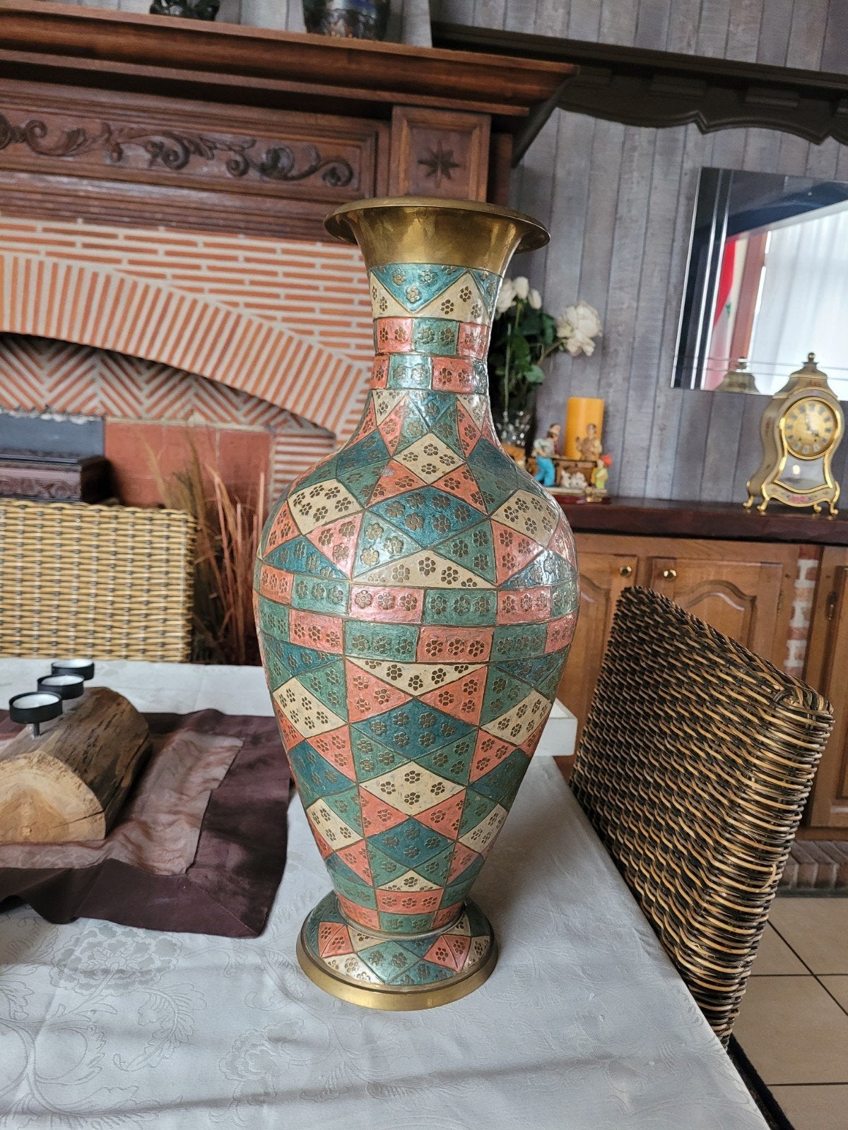 vintage koperen vaas ,53 cm, Antiek en Kunst, Ophalen
