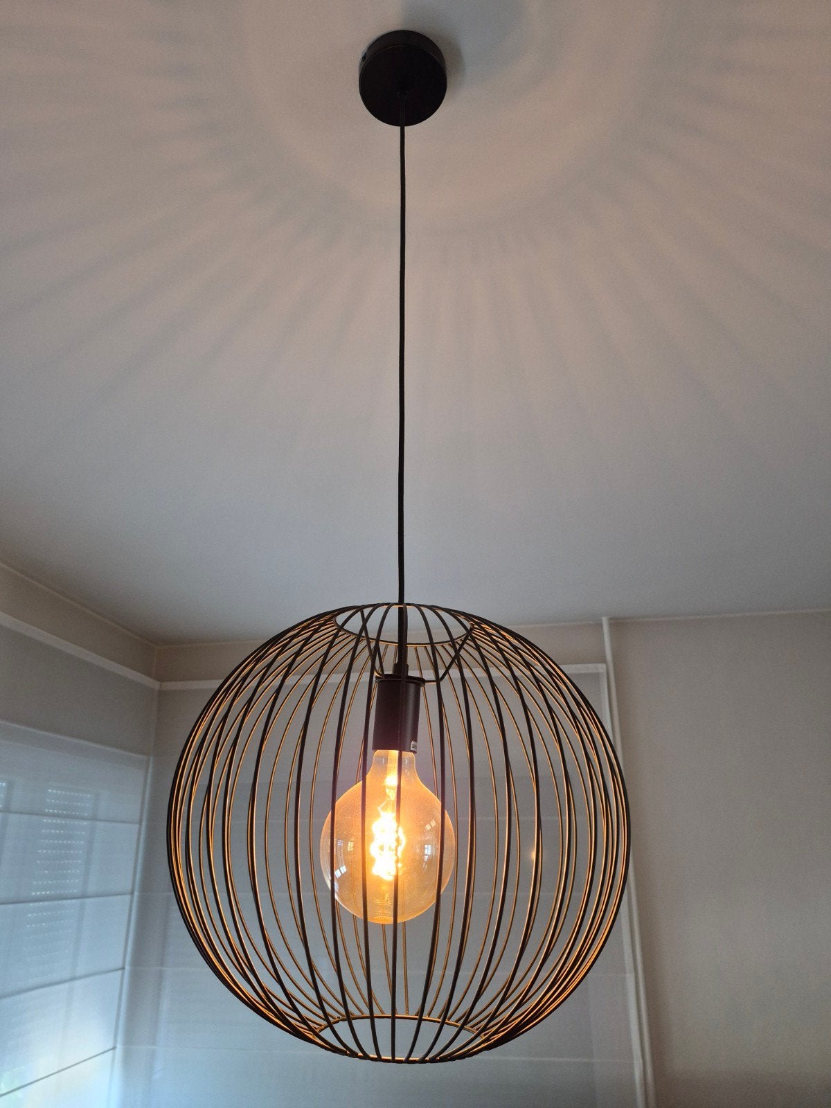 lampe suspendue sphérique, Enlèvement, Comme neuf, Métal, E27 (grand)