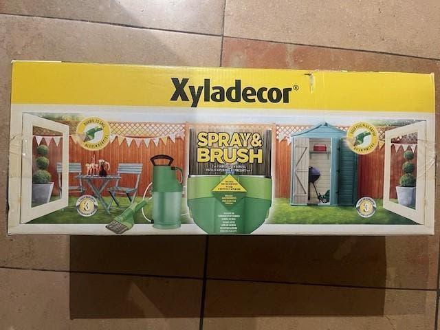 VERFSPUIT + BORSTEL XYLADECOR NIEUW, Ophalen of Verzenden, Nieuw, Verfspuit of Verfpomp