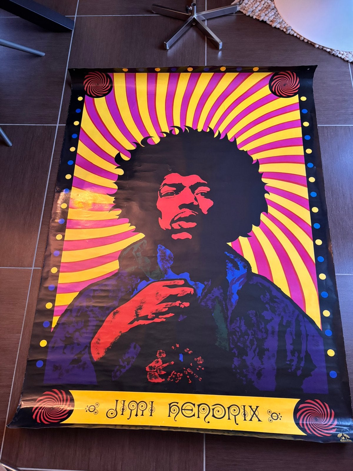 Vintage Jimi  Hendrix poster 140x100, Ophalen, Gebruikt
