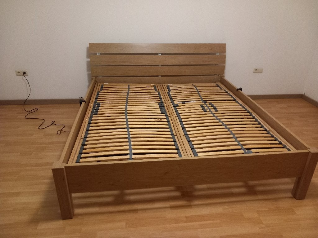 Electrisch verstelbaar bed 180x200, Ophalen, Strak, Bruin, Tweepersoons