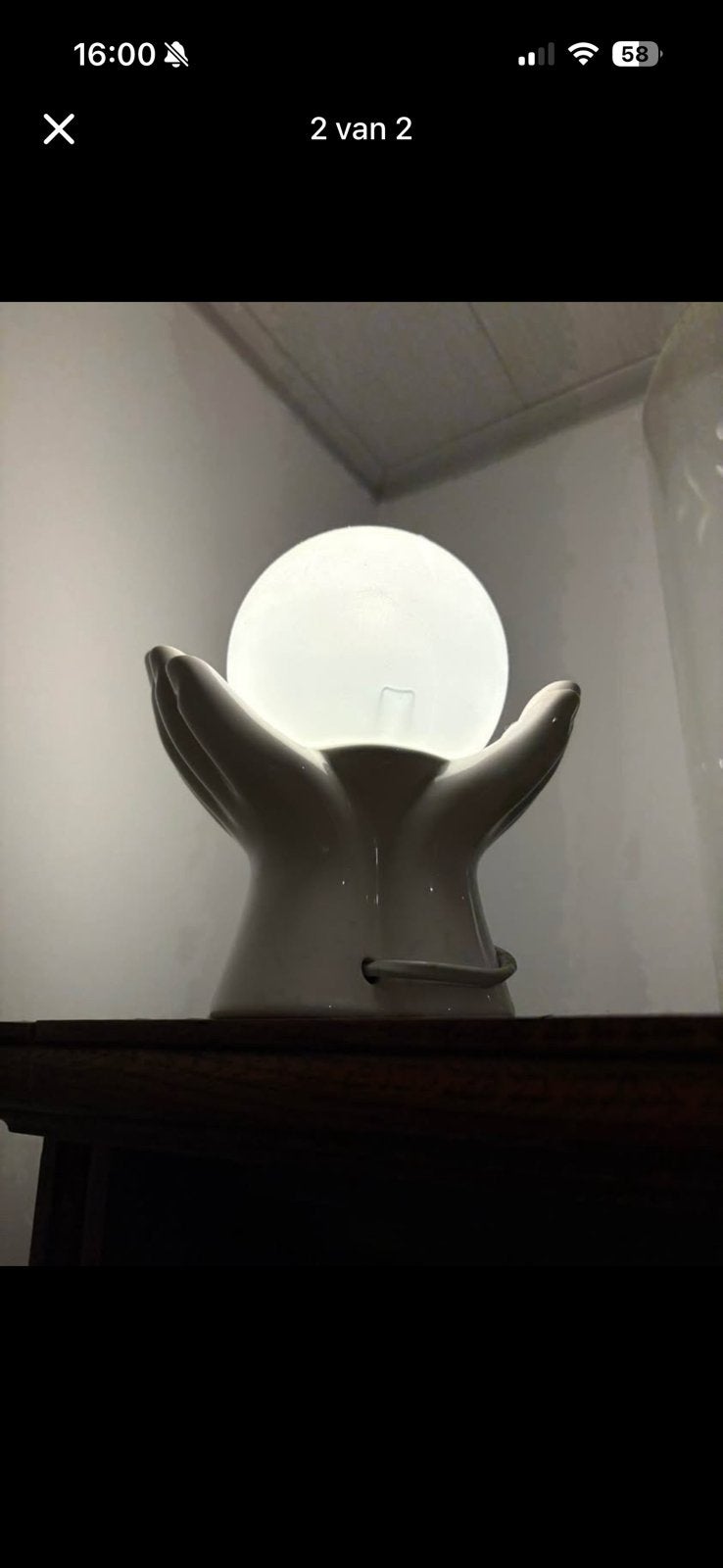Lampe à main en céramique blanche, Blanc, Enlèvement, Comme neuf, Céramique