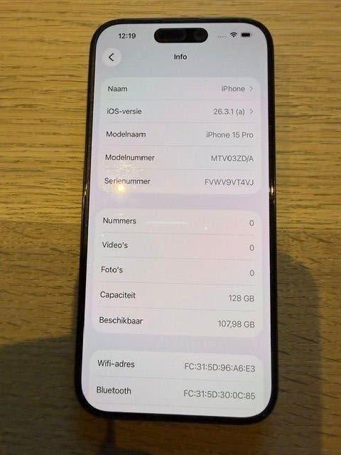 Iphone 15 PRO, Télécoms, Téléphonie mobile | Apple iPhone, 128 GB, IPhone 15, 88 %, Comme neuf