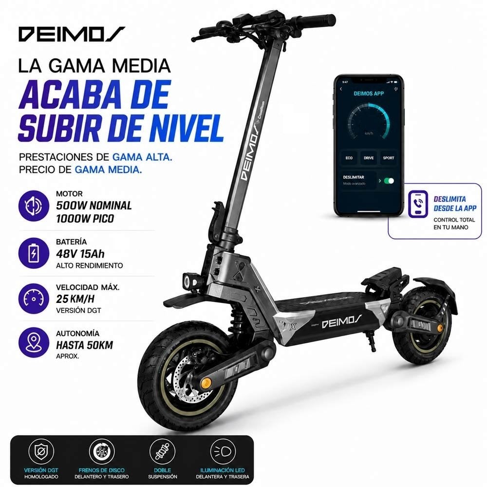 Trottinette électrique Ecoxtrem Deimos DGT – Gris foncé, Enlèvement ou Envoi, Neuf, Step électrique (E-scooter), Ecoxtrem
