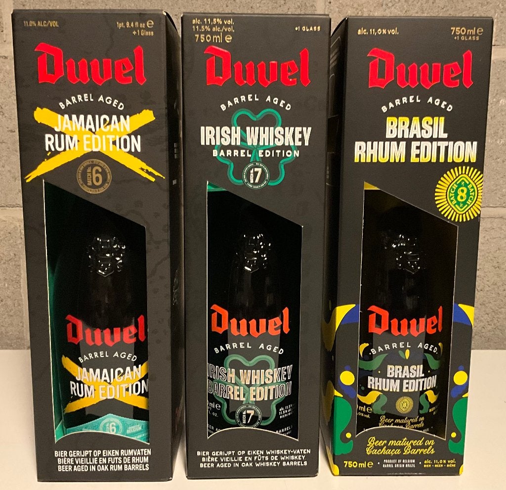 Duvel Barrel Aged (Batch 6, 7 & 8) Ongeopend in Geschenkbox, Collections, Enlèvement ou Envoi, Neuf, Bouteille(s), Duvel