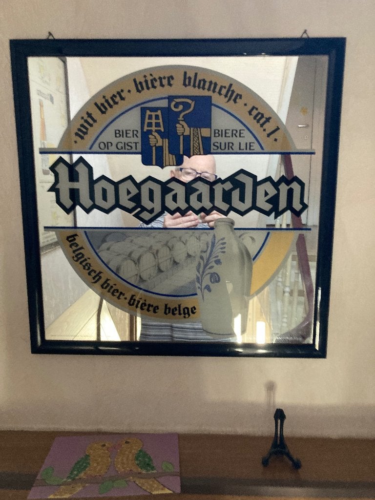 Hoegaarden spiegels en kaders, Verzamelen, Biermerken, Zo goed als nieuw, Reclamebord, Plaat of Schild, Overige merken, Ophalen