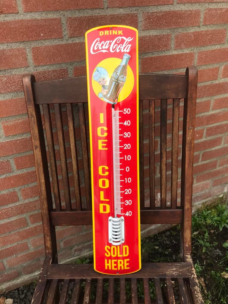 Panneau publicitaire en émail Coca Cola, Enlèvement, Utilisé, Panneau publicitaire