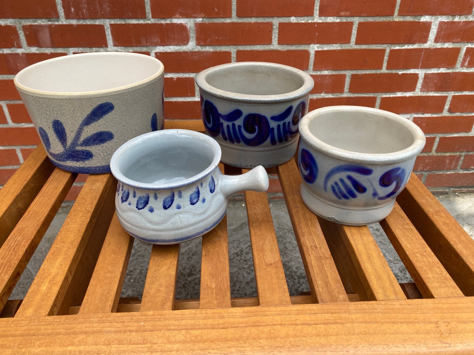 Bloempotten delfs blauw per stuk, Ophalen of Verzenden, Zo goed als nieuw