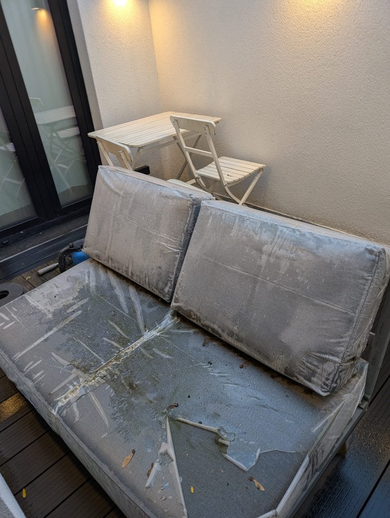 Canapé de patio gratuit, Enlèvement, Utilisé, Bois