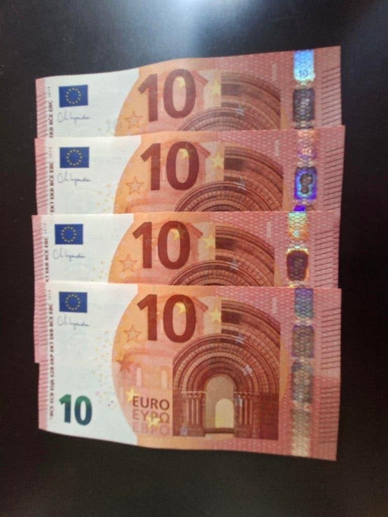2014 Portugal 4 x 10 euros Lagarde M002 chiffres croissants, Envoi, Portugal, 10 euros, Série