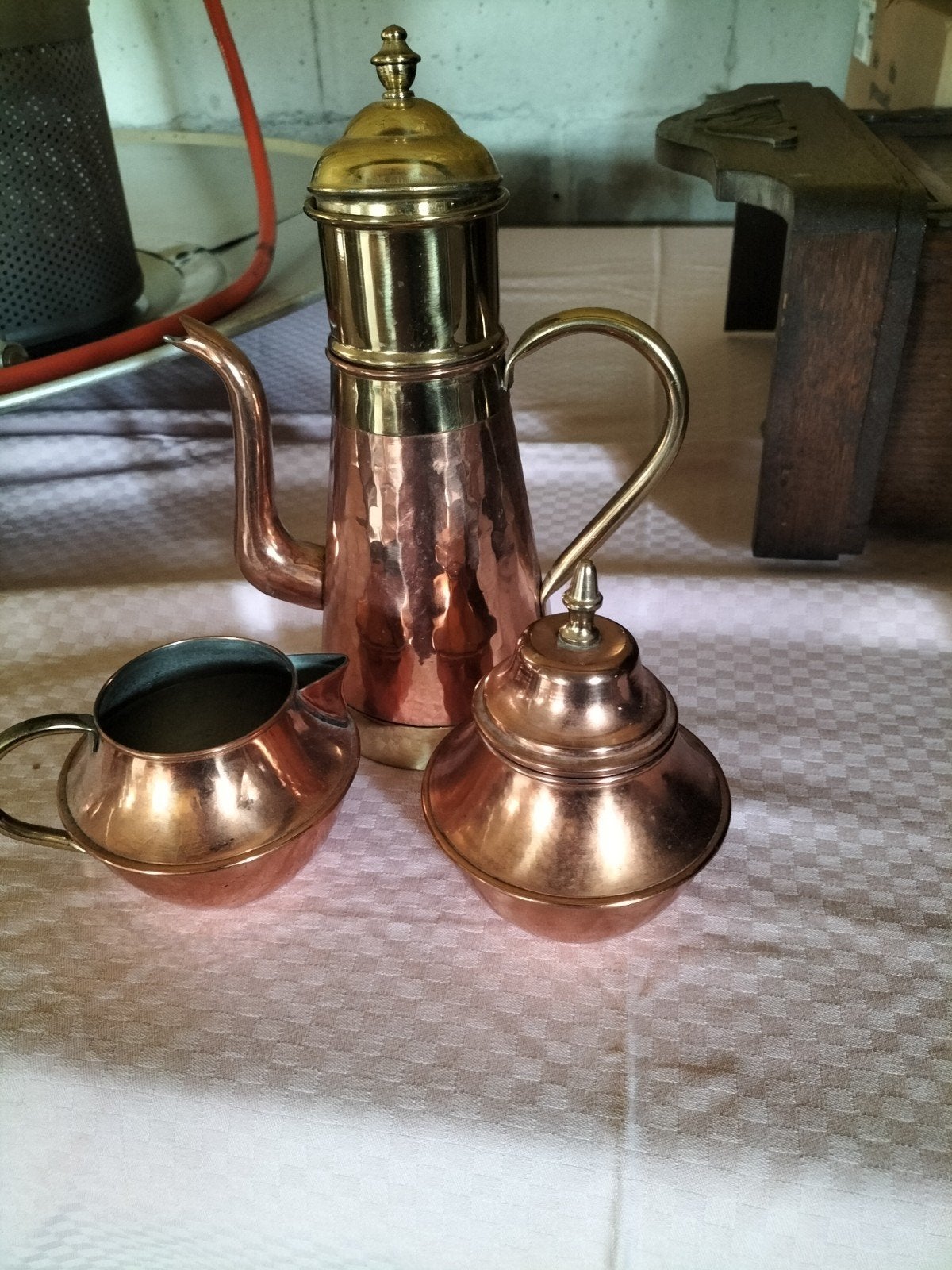koperen Oosterse koffie set, Ophalen of Verzenden