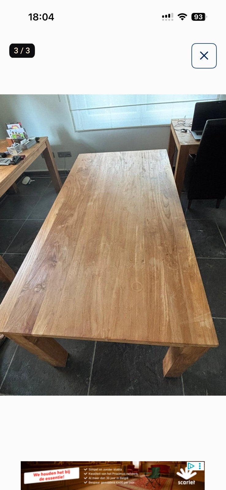 Tafel teak, Ophalen, Gebruikt, Teakhout, 50 tot 100 cm