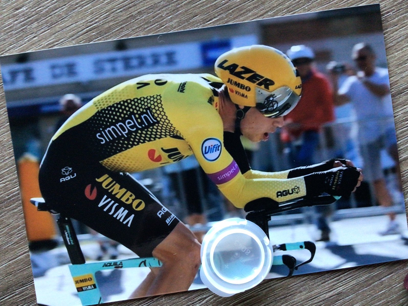 Wielerfoto wout van aert, Ophalen of Verzenden, Zo goed als nieuw
