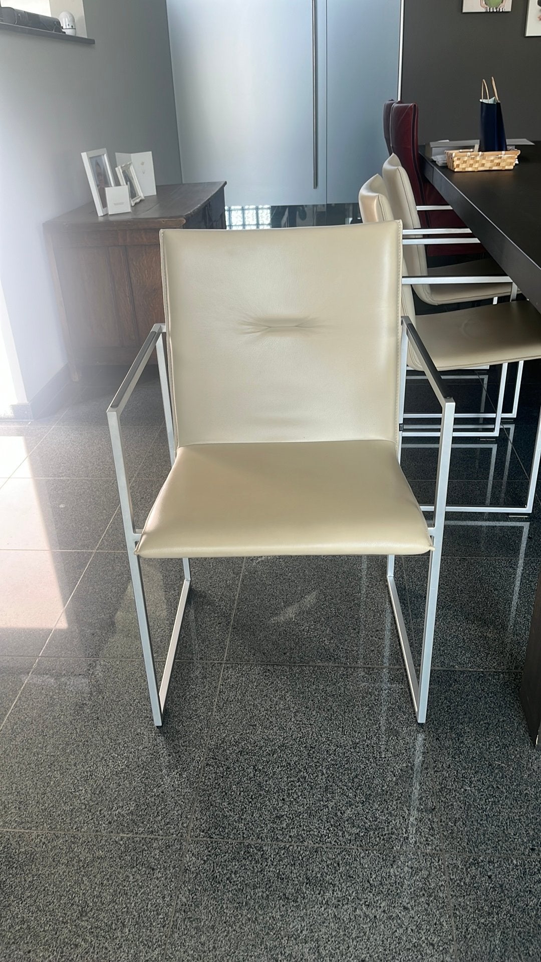 6x stoelen arco frame be beige, Huis en Inrichting, Ophalen, Zo goed als nieuw