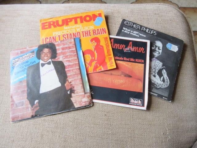 Set van 4 Vynils 45t Disco, Gebruikt, 7 inch, Single, Ophalen of Verzenden