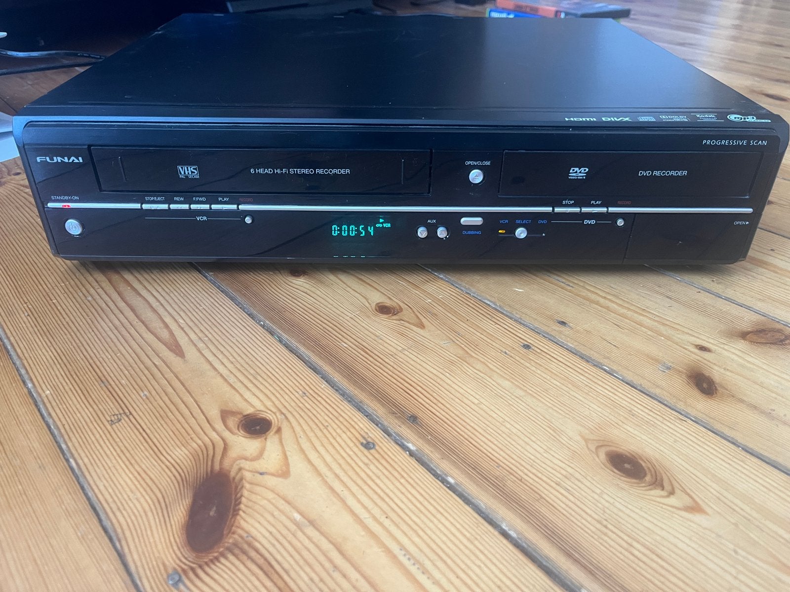 Combiné Enregistreur DVD VHS Funai WL6D-M102, TV, Hi-fi & Vidéo, Enlèvement, Comme neuf, Enregistreur DVD