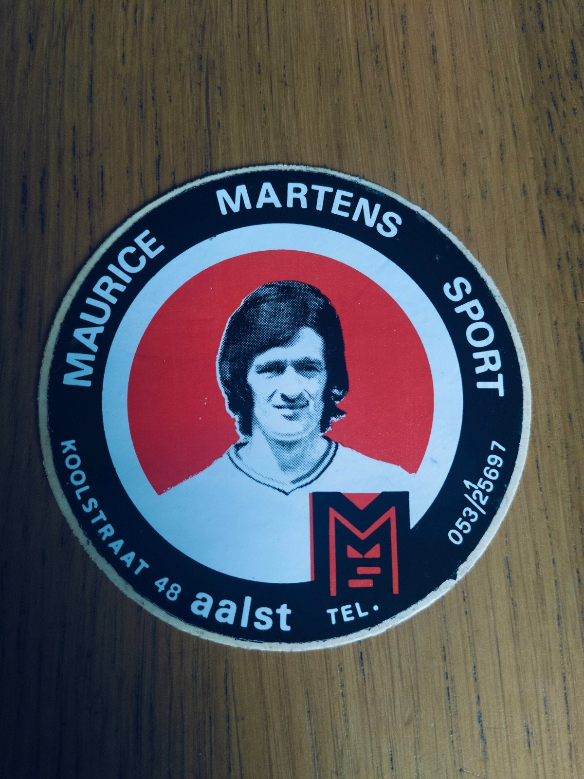 Oude vintage sticker Maurice Martens Aalst, Verzamelen, Ophalen of Verzenden
