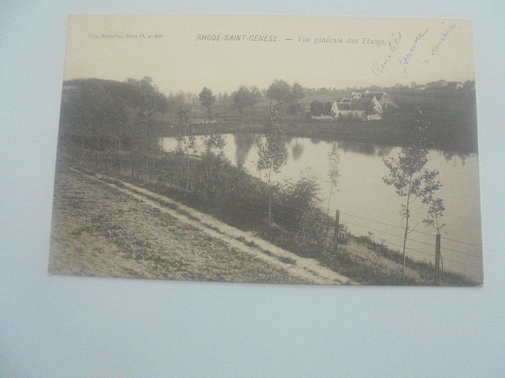 rhode-saint-genèse -vue générale des etangs, Enlèvement ou Envoi, Avant 1920, Affranchie, Bruxelles (Capitale)