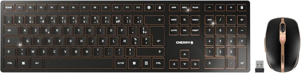 Cherry DW9000 SLIM (clavier & souris) sans fil, Bluetooth, Neuf, Cherry, Enlèvement ou Envoi, Multi-appareil