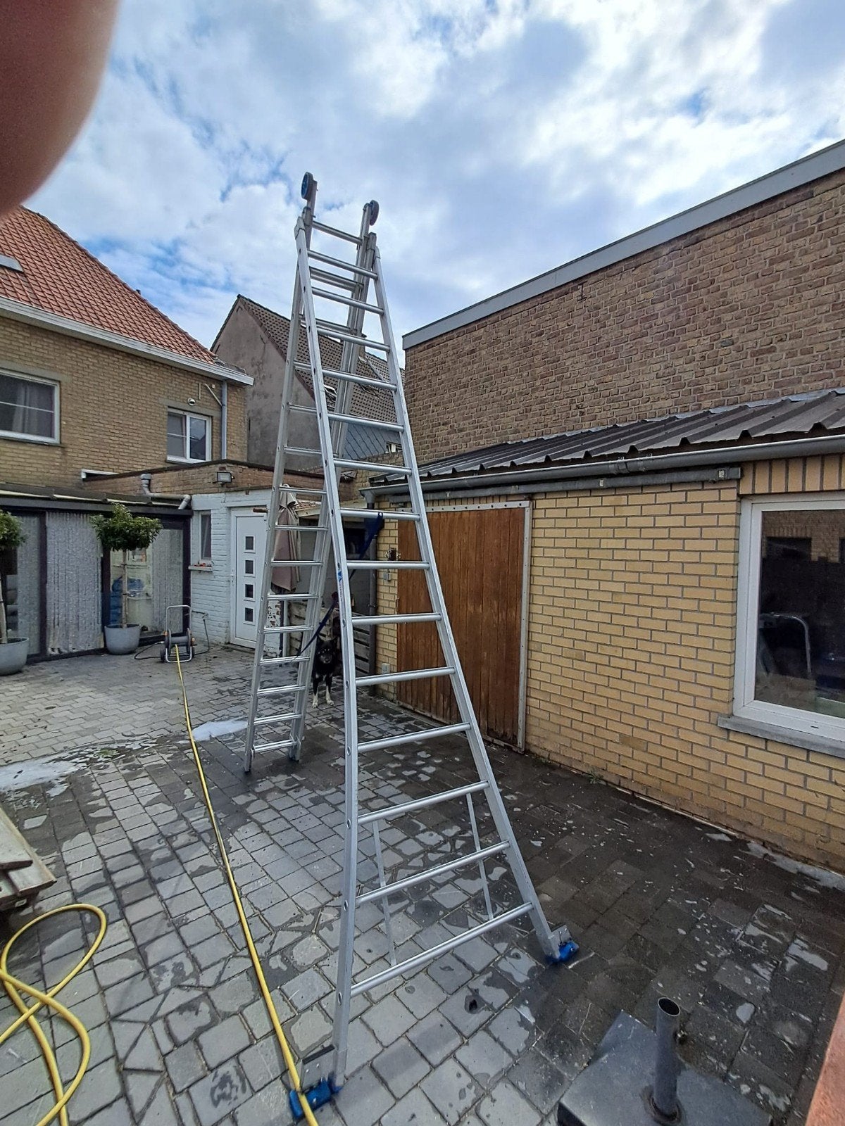 Trapladder Solide / Altus - uitschuifbaar 3x14, Ophalen, Zo goed als nieuw, Ladder, Opvouwbaar of Inschuifbaar