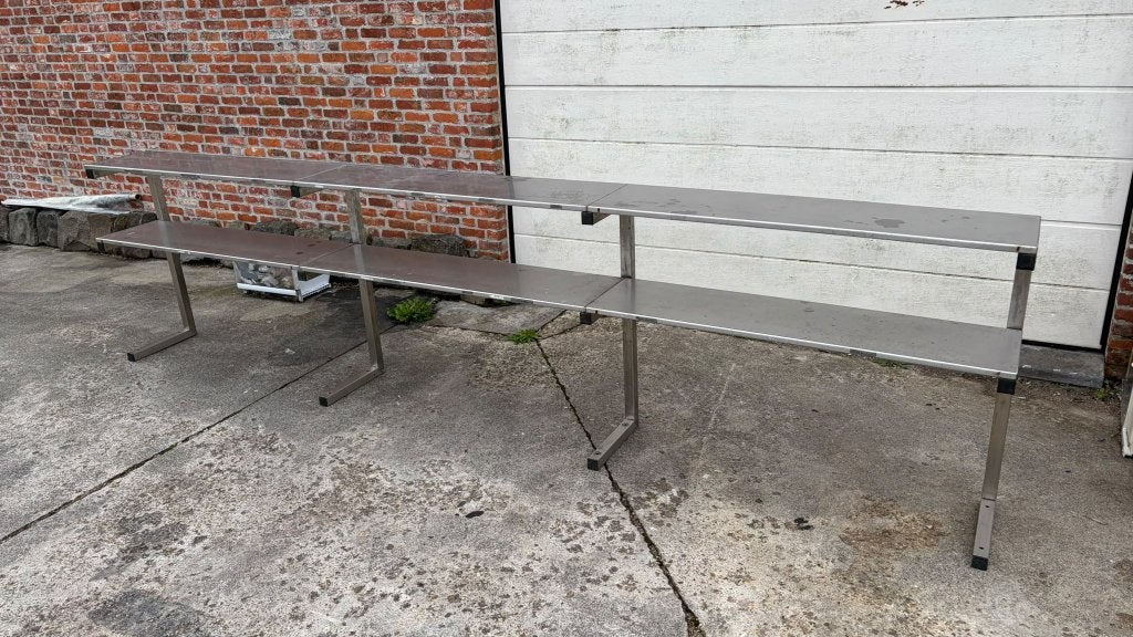 Grote RVS uitgifteverhoger opzetrek 336 cm 2 niveaus, Zakelijke goederen, Ophalen, Gebruikt, Inox Meubilair